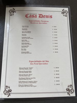 Menu photo 3 Casa Denis San Miguel de Cozumel, ROO Menu photo 3 Casa Denis San Miguel de Cozumel, ROO