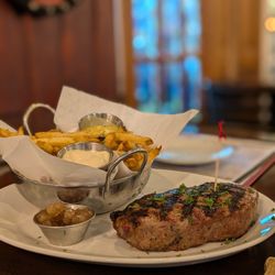 The Unicorn Tavern - Steak frites. Make sure to try the onion marmalade.