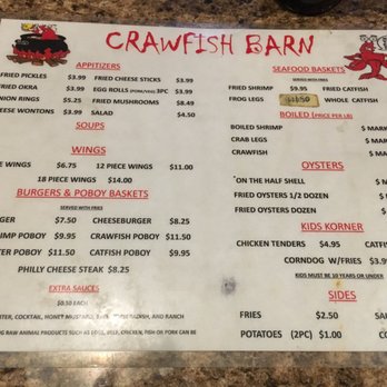 Crawfish Barn - Menu - Cajun/Creole Near Me - Pearl, Mississippi Crawfish Barn - Menu - Cajun/Creole Near Me - Pearl, Mississippi