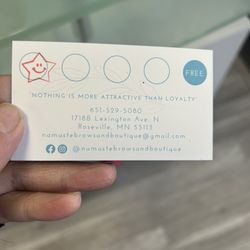 Namaste Brows and Boutique - Loyalty Card
