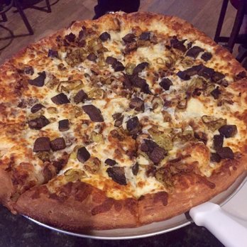 My Tomato Pie - The white pepper steak pizza and added portobello mushrooms! Bomb dot com - Pizza Near Me - Amherst, New York