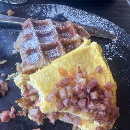 Omelette and waffles
