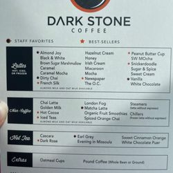 Dark Stone Coffee - Menu