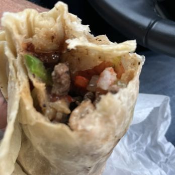 Mariscos German - Inside the Mar Y Tierra burrito. No filler. - Food Trucks Near Me - San Marcos, California