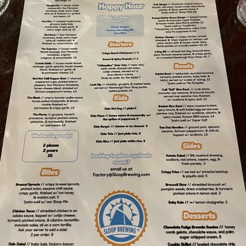 Sloop Brewing @ the Factory - Menu - Breweries Near Me - Hopewell Junction, New York Sloop Brewing @ the Factory - Menu - Breweries Near Me - Hopewell Junction, New York