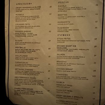 Mesa - Menu (April 2024) - Lounges Near Me - Costa Mesa, California