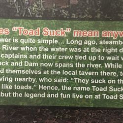 Toad Suck Bucks - Explanation of the name from the menu