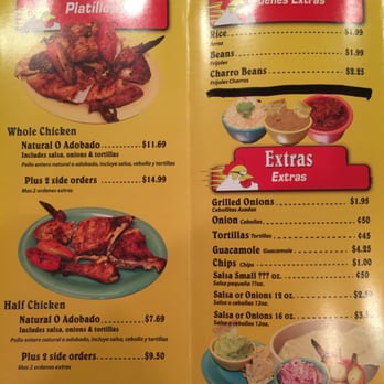 Pollo Express - Menu from October 2015 - Mexican Near Me - Chicago, Illinois