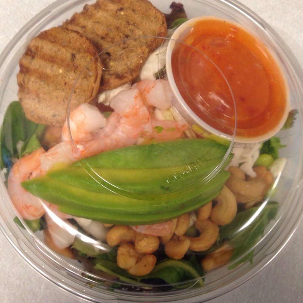 Capriccio Authentic Italian - Gamberetti Salad - greens, tomatoes, cucumbers, avocado, soy beans, cabbage, cashews & shrimp w/ sweet chilli vinaigrette - Italian Near Me - Doral, Florida Capriccio Authentic Italian - Gamberetti Salad - greens, tomatoes, cucumbers, avocado, soy beans, cabbage, cashews & shrimp w/ sweet chilli vinaigrette - Italian Near Me - Doral, Florida