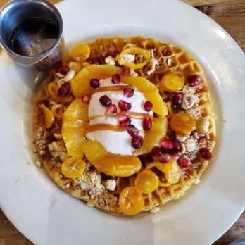 Cafe Flora - Orange pancakes - Vegetarian Near Me - Seattle, Washington Cafe Flora - Orange pancakes - Vegetarian Near Me - Seattle, Washington