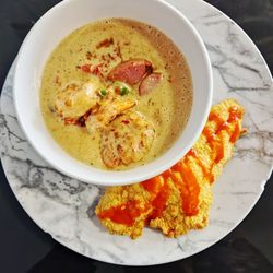 Love On The Blu - Shrimp and Andouille with Grits and Catfish