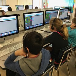 Van Gogh Elementary School - Hard at work during the yearly Hour of Code from code.org
