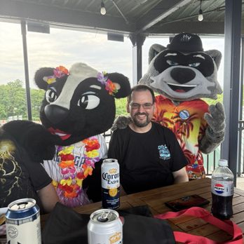 Hudson Valley Renegades - My niece's fiancé with the mascots and mascot wife - Stadiums & Arenas Near Me - Wappingers Falls, New York