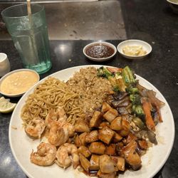 Yamato Japanese Steakhouse - Chicken & shrimp - with veggies, noodles, & fried rice