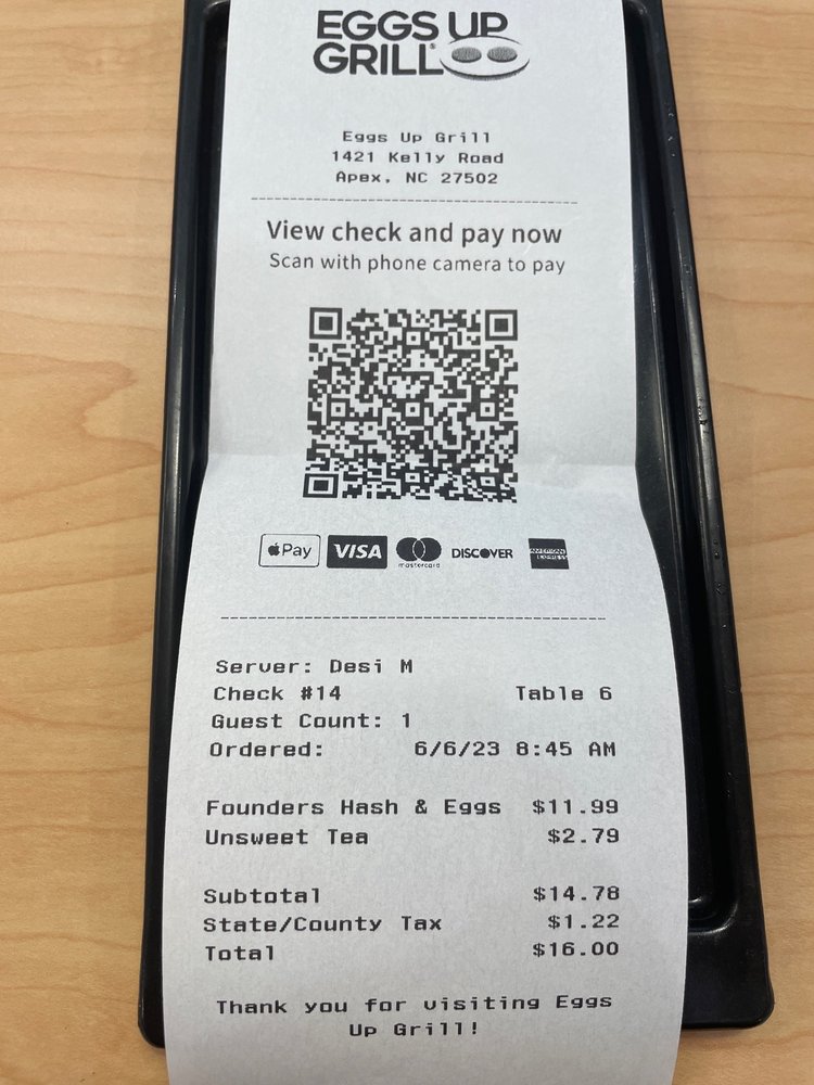 EGGS UP GRILL 1421 Kelly Rd, Apex, North Carolina Diners