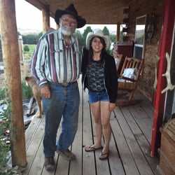 Treasure House - Owner Ed posing with my friend after we found lots of treasures! :)
