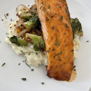 Simply De-Lish Catering - Salmon over Brussels & Potato Mash - Caterers Near Me - Broken Arrow, Oklahoma Simply De-Lish Catering - Salmon over Brussels & Potato Mash - Caterers Near Me - Broken Arrow, Oklahoma