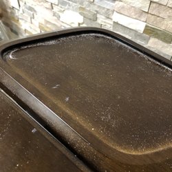 Nails 4 U - Nail tray with previous person's nail/skin debris.