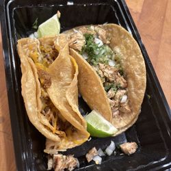 Los Gatos Tacos - Two delicious tacos! (beef and chicken)