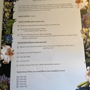 Everitt House - The breakfast was amazing here! We loved all the thoughtful details, such as the beautiful menus that were left for us daily. - Bed & Breakfast Near Me - Hackettstown, New Jersey