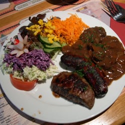 Restaurant La Ferme des Bisons - Mixed schotel van bizon