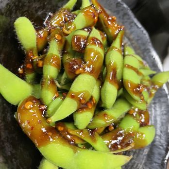 Gojira Ramen & Sushi - Spicy garlic edamame - Ramen Near Me - Bishop, California Gojira Ramen & Sushi - Spicy garlic edamame - Ramen Near Me - Bishop, California