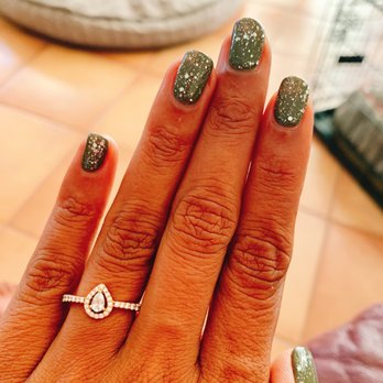 Classy Salon - Shellac mani, matte color with glitter on top - Hair Salons Near Me - Palo Alto, California Classy Salon - Shellac mani, matte color with glitter on top - Hair Salons Near Me - Palo Alto, California