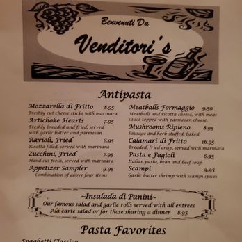 Venditori's - Menu as of 9-18-22 - Italian Near Me - Auburn, Alabama Venditori's - Menu as of 9-18-22 - Italian Near Me - Auburn, Alabama