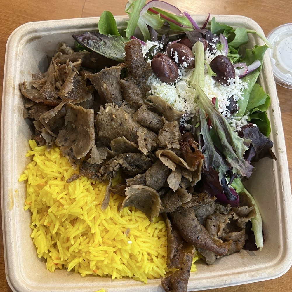 The Kebab Shop - Lamb with rice and salad - Mediterranean Near Me - Georgetown, Texas