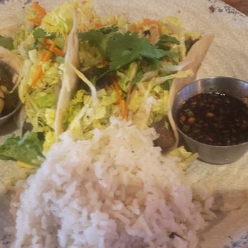 Mash'D - Bulgogi Tacos (3) With lemon rice - New American Near Me - San Antonio, Texas Mash'D - Bulgogi Tacos (3) With lemon rice - New American Near Me - San Antonio, Texas