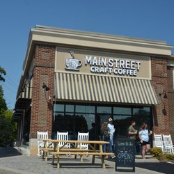 Coffee Republic - Exterior shot of the entrance. Drive Thru on the left