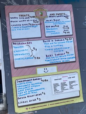 Menu photo 1 Sunbeams Creamery Wahiawa, HI