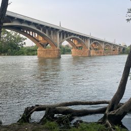 Across the street-river walk view of the bridge Across the street-river walk view of the bridge