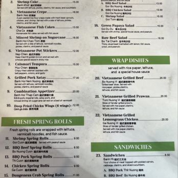 La Petite Camille - Menu - Vietnamese Near Me - Millbrae, California