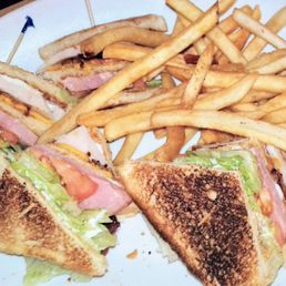Club Sandwich, thick cuts of ham and turkey, pretty darn good and only $5.50 Club Sandwich, thick cuts of ham and turkey, pretty darn good and only $5.50