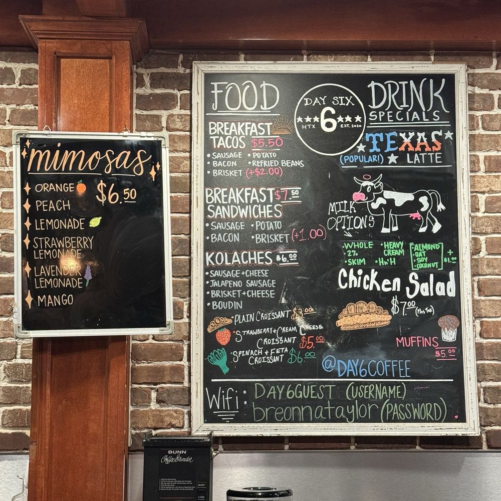 Day 6 Coffee Co. - Menu - Coffee & Tea Near Me - Houston, Texas Day 6 Coffee Co. - Menu - Coffee & Tea Near Me - Houston, Texas