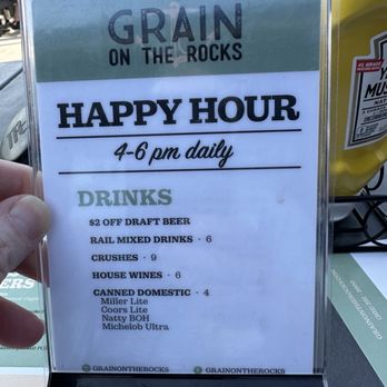 Grain On The Rocks - Happy Hour menu - American Near Me - Lewes, Delaware Grain On The Rocks - Happy Hour menu - American Near Me - Lewes, Delaware