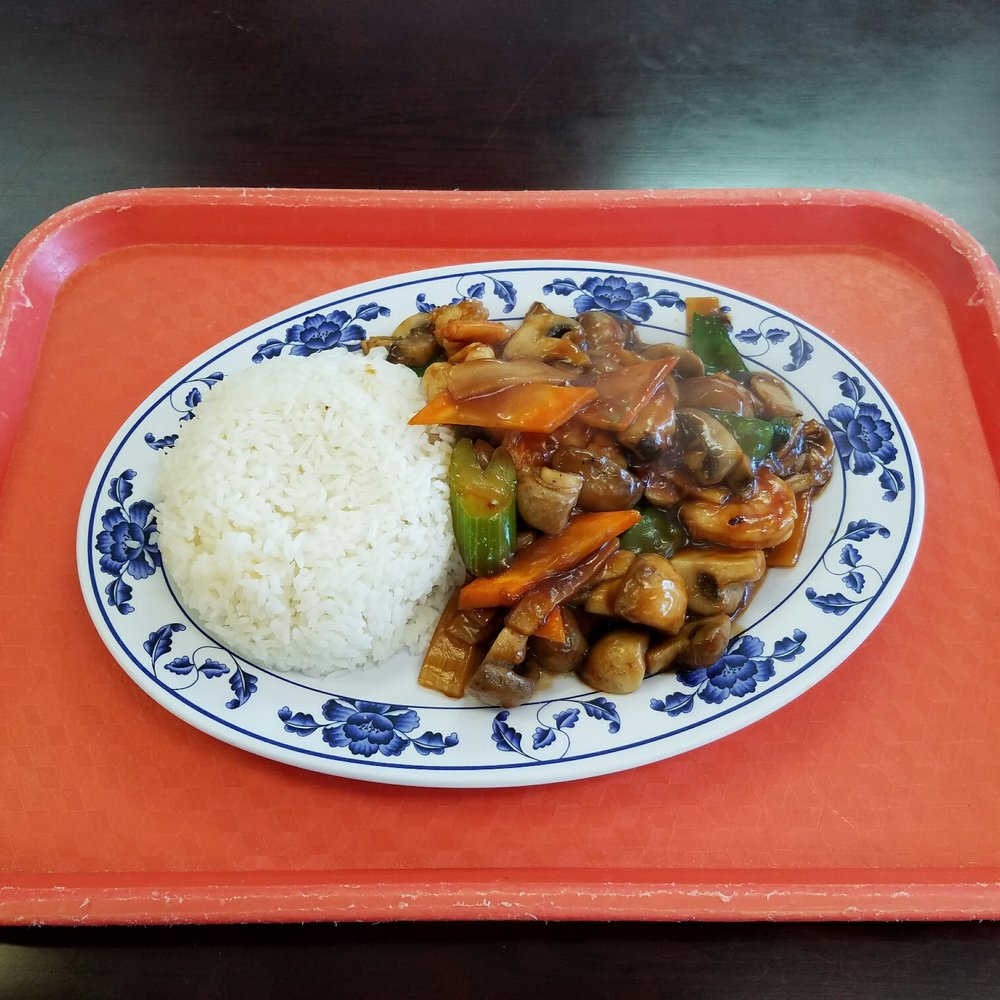 Cravings - Shrimp mushroom with rice, luncheon special - Chinese Near Me - Champaign, Illinois