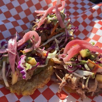 Clandestina Cocina - Tostones with pork - Cuban Near Me - Oakland, California