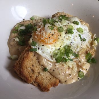 Runner & Stone - Biscuit with cauliflower and gruyere gravy. Gravy was good, but wasn't a fan of the biscuit - Bakeries Near Me - Brooklyn, New York Runner & Stone - Biscuit with cauliflower and gruyere gravy. Gravy was good, but wasn't a fan of the biscuit - Bakeries Near Me - Brooklyn, New York