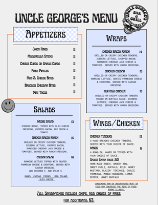 Menu photo 4 Uncle George's Bar & Grill Silver Lake, WI Menu photo 4 Uncle George's Bar & Grill Silver Lake, WI