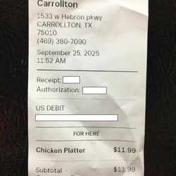 Shah’s Halal Food - $11.99 for Chicken & Rice platter.