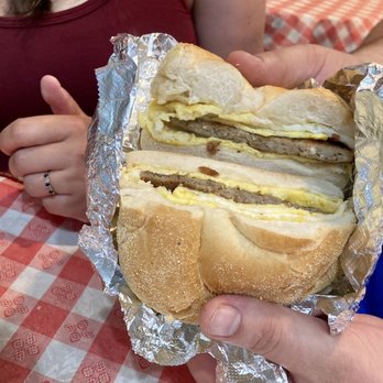 Bagel Express - Chris had sausage and eggs on a roll. 06/02/22 - Bagels Near Me - New York, New York Bagel Express - Chris had sausage and eggs on a roll. 06/02/22 - Bagels Near Me - New York, New York