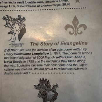 Evangeline Café - The story of Evangeline - Cajun/Creole Near Me - Austin, Texas