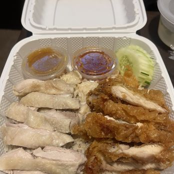 Cluckin' Good - Sampler's Plate/Half & Half- skin on - Thai Near Me - Sacramento, California Cluckin' Good - Sampler's Plate/Half & Half- skin on - Thai Near Me - Sacramento, California