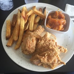 Dialo's Cafe - Fried chicken with fries and yams