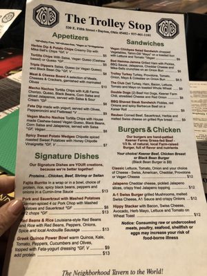 Menu photo 5 Trolley Stop Dayton, OH