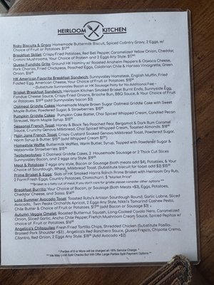 Menu photo 5 Heirloom Kitchen Stockton, CA