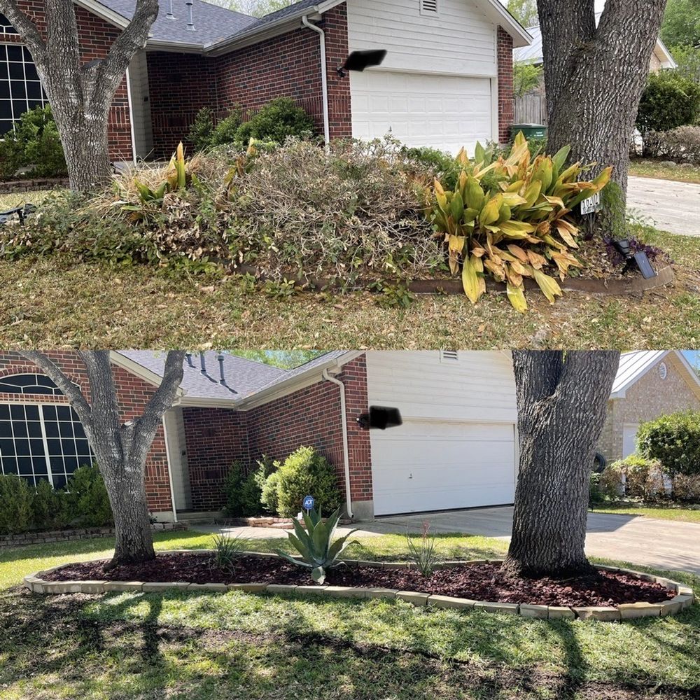 A Beautiful Escape - Top:  Before photo Bottom:  After - Landscaping Near Me - San Antonio, Texas