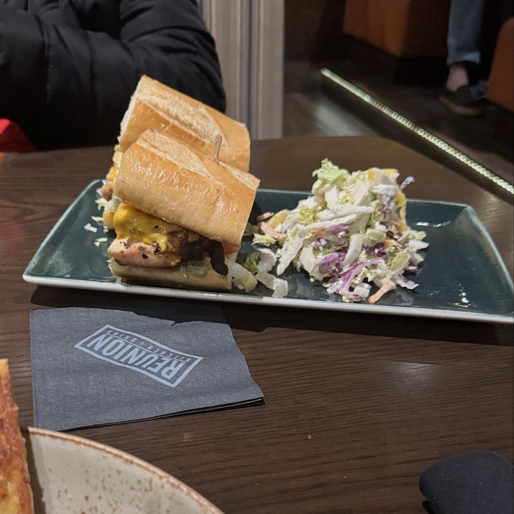 Reunion Kitchen + Drink - Crunchy Chicken Sandwich with Ranch Slaw - New American Near Me - Anaheim, California